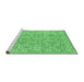 Sideview of Machine Washable Persian Emerald Green Traditional Area Rugs, wshtr3988emgrn