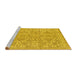 Sideview of Machine Washable Persian Yellow Traditional Rug, wshtr3988yw