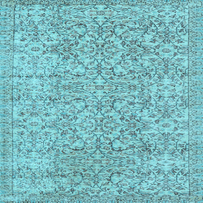 Square Machine Washable Persian Light Blue Traditional Rug, wshtr3988lblu