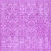 Square Machine Washable Persian Purple Traditional Area Rugs, wshtr3988pur