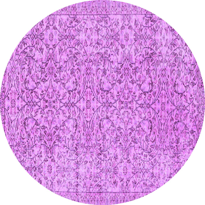 Round Persian Purple Traditional Rug, tr3988pur