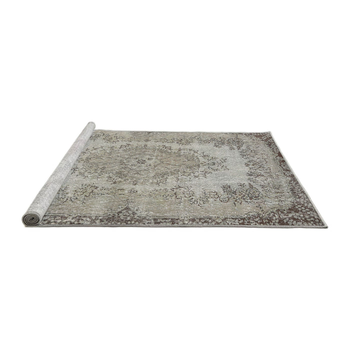 Sideview of Machine Washable Traditional Pale Silver Gray Rug, wshtr3989