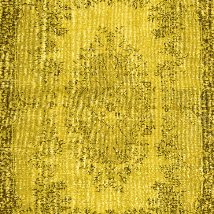 Machine Washable Persian Yellow Traditional Rug, wshtr3989yw