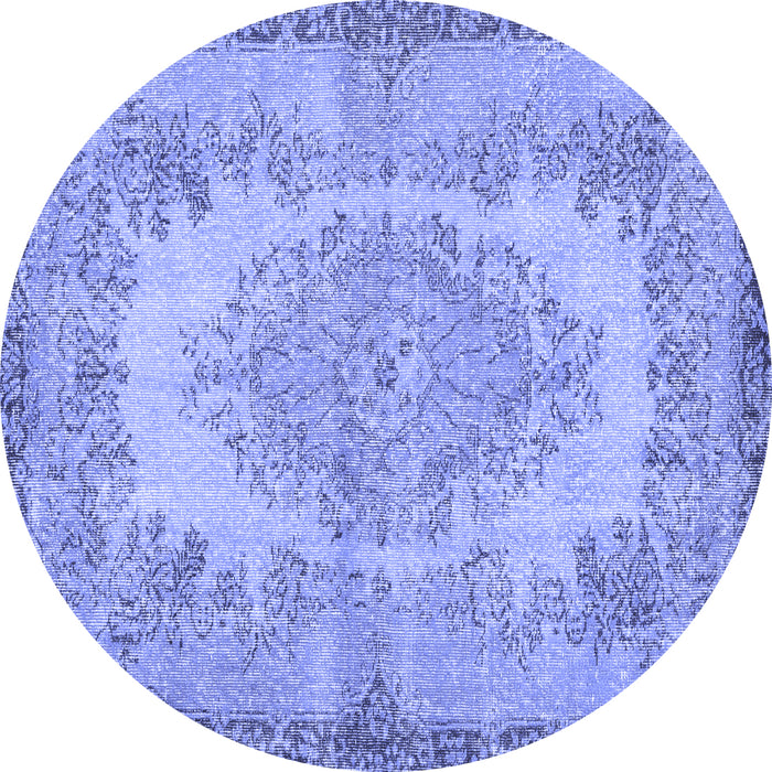 Round Persian Blue Traditional Rug, tr3989blu
