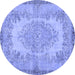 Round Persian Blue Traditional Rug, tr3989blu