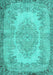 Machine Washable Persian Turquoise Traditional Area Rugs, wshtr3989turq