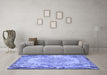Machine Washable Persian Blue Traditional Rug in a Living Room, wshtr3989blu