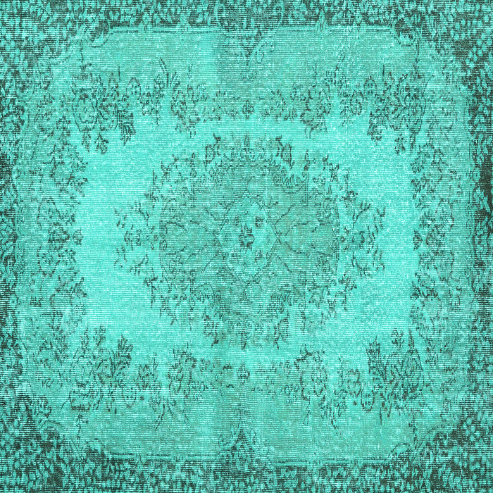 Square Persian Turquoise Traditional Rug, tr3989turq