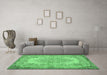 Machine Washable Persian Emerald Green Traditional Area Rugs in a Living Room,, wshtr3989emgrn