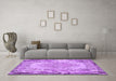 Machine Washable Persian Purple Traditional Area Rugs in a Living Room, wshtr3989pur