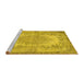 Sideview of Machine Washable Persian Yellow Traditional Rug, wshtr3989yw