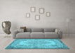 Machine Washable Persian Light Blue Traditional Rug in a Living Room, wshtr3989lblu