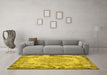 Machine Washable Persian Yellow Traditional Rug in a Living Room, wshtr3989yw
