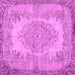 Square Machine Washable Persian Pink Traditional Rug, wshtr3989pnk