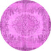 Round Persian Pink Traditional Rug, tr3989pnk