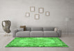 Machine Washable Persian Green Traditional Area Rugs in a Living Room,, wshtr3989grn