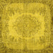 Square Persian Yellow Traditional Rug, tr3989yw