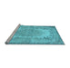 Sideview of Machine Washable Persian Light Blue Traditional Rug, wshtr3989lblu