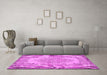 Machine Washable Persian Pink Traditional Rug in a Living Room, wshtr3989pnk