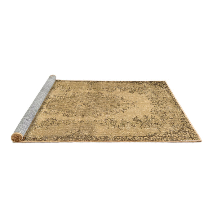 Sideview of Machine Washable Persian Brown Traditional Rug, wshtr3989brn