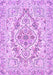 Machine Washable Medallion Purple Traditional Area Rugs, wshtr398pur