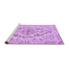 Sideview of Machine Washable Medallion Purple Traditional Area Rugs, wshtr398pur