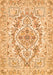 Serging Thickness of Machine Washable Medallion Orange Traditional Area Rugs, wshtr398org