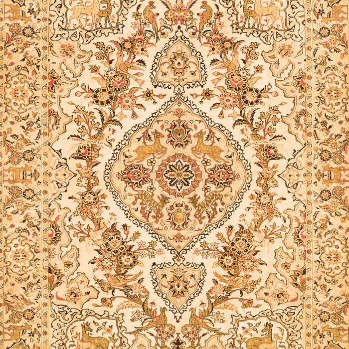 Serging Thickness of Machine Washable Medallion Orange Traditional Area Rugs, wshtr398org