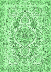 Medallion Emerald Green Traditional Rug, tr398emgrn