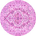 Round Medallion Pink Traditional Rug, tr398pnk