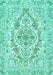 Medallion Turquoise Traditional Rug, tr398turq