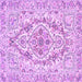 Square Medallion Purple Traditional Rug, tr398pur