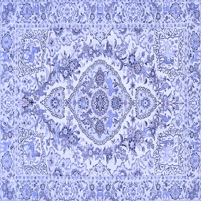 Square Medallion Blue Traditional Rug, tr398blu