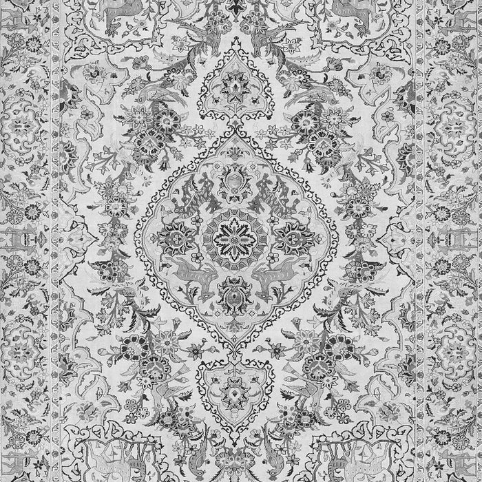 Serging Thickness of Machine Washable Medallion Gray Traditional Rug, wshtr398gry