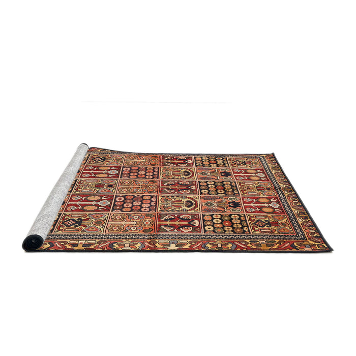 Sideview of Machine Washable Traditional Sand Brown Rug, wshtr399