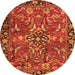 Machine Washable Persian Orange Traditional Area Rugs, wshtr3990org