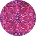 Round Persian Pink Traditional Rug, tr3990pnk