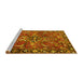 Sideview of Machine Washable Persian Yellow Traditional Rug, wshtr3990yw