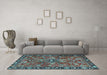 Machine Washable Persian Light Blue Traditional Rug in a Living Room, wshtr3990lblu