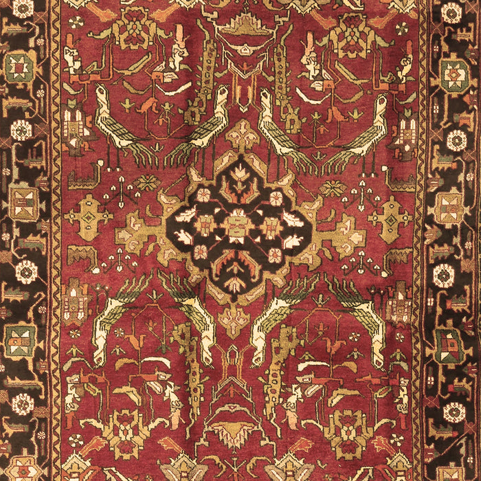 Machine Washable Persian Brown Traditional Rug, wshtr3990brn