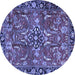 Round Persian Blue Traditional Rug, tr3990blu