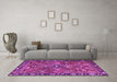 Machine Washable Persian Purple Traditional Area Rugs in a Living Room, wshtr3990pur