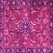 Square Machine Washable Persian Pink Traditional Rug, wshtr3990pnk