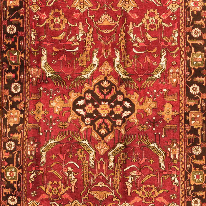 Serging Thickness of Machine Washable Persian Orange Traditional Area Rugs, wshtr3990org