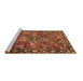 Sideview of Machine Washable Persian Brown Traditional Rug, wshtr3990brn