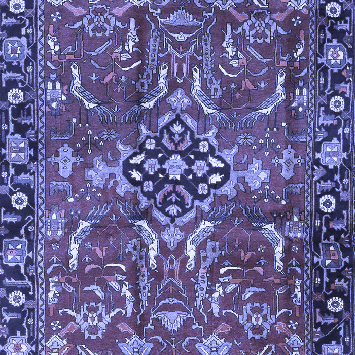 Machine Washable Persian Blue Traditional Rug, wshtr3990blu