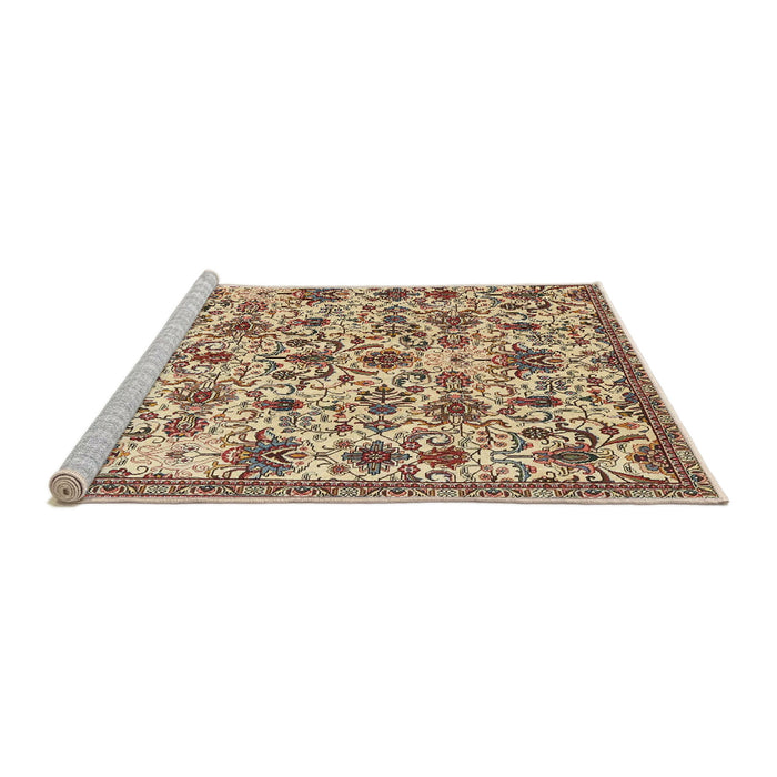 Sideview of Machine Washable Traditional Sienna Brown Rug, wshtr3991