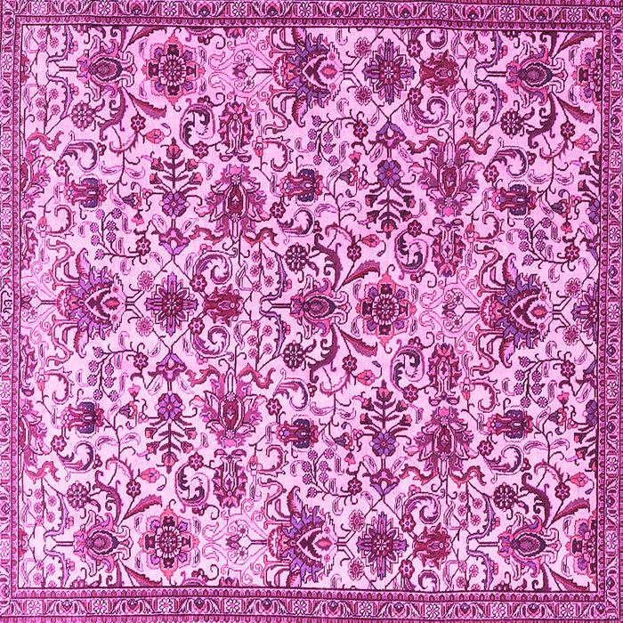 Square Machine Washable Persian Pink Traditional Rug, wshtr3991pnk