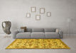 Machine Washable Persian Yellow Traditional Rug in a Living Room, wshtr3991yw