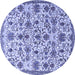 Round Persian Blue Traditional Rug, tr3991blu